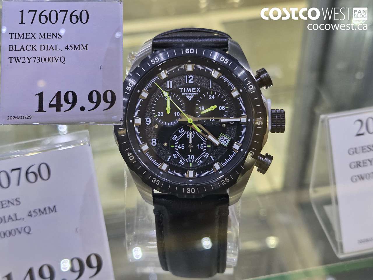 17607660 TIMEX MENS BLACK DIAL, 45MM TW2Y7300VQ $149.99