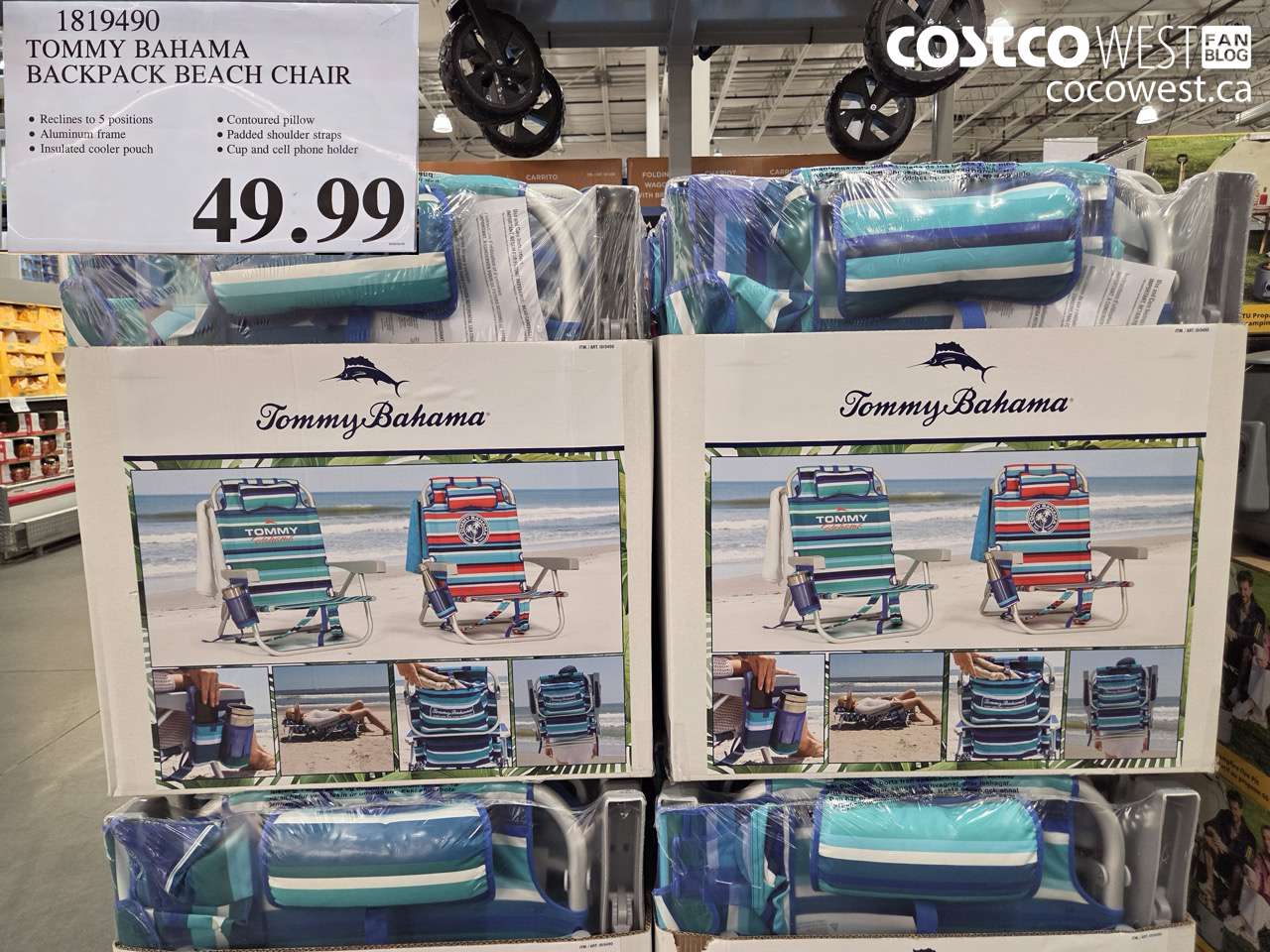 1819490 TOMMY BAHAMA BACKPACK BEACH CHAIR $49.99