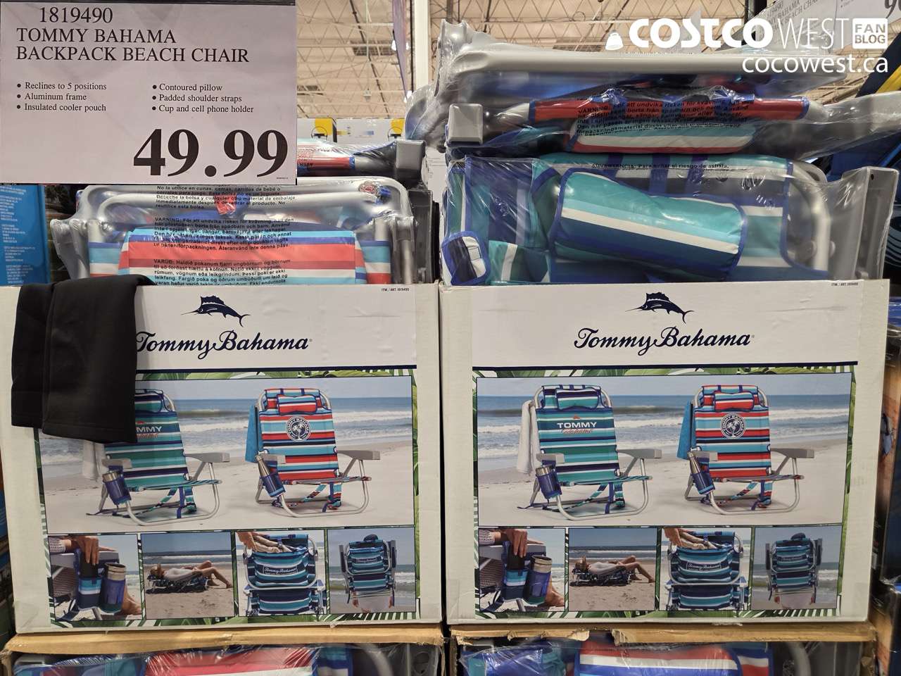 1819490 TOMMY BAHAMA BACKPACK BEACH CHAIR $49.99