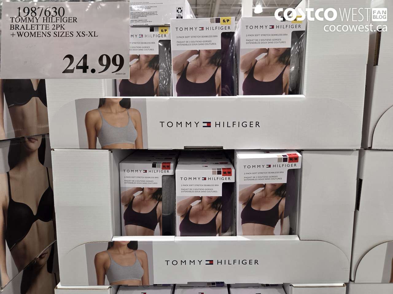 1987630 TOMMY HILFIGER BRALETTE 2PK + WOMENS SIZES XS-XL $24.99