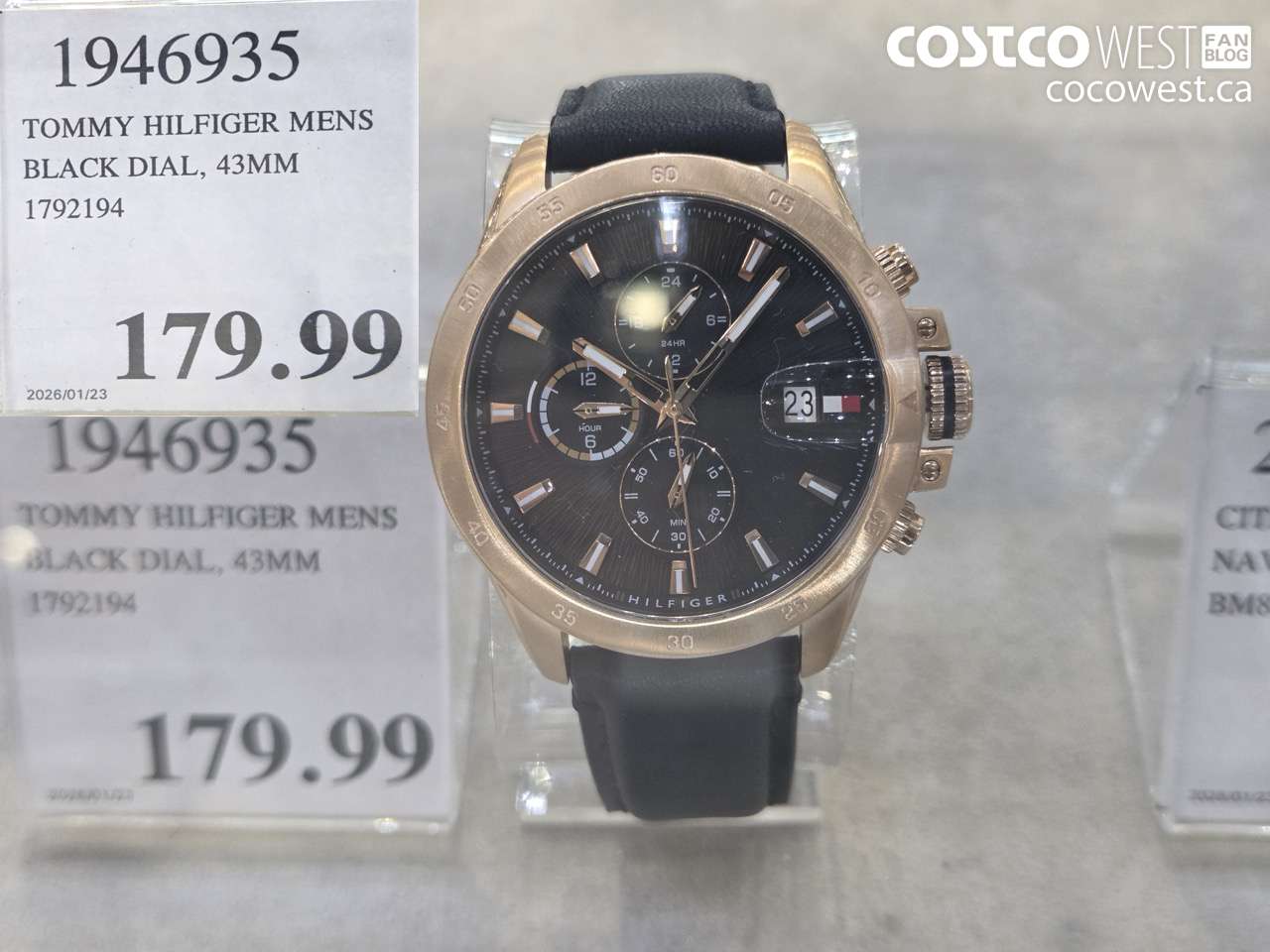 1946935 TOMMY HILFIGER MENS BLACK DIAL, 43MM 1792194 $179.99
