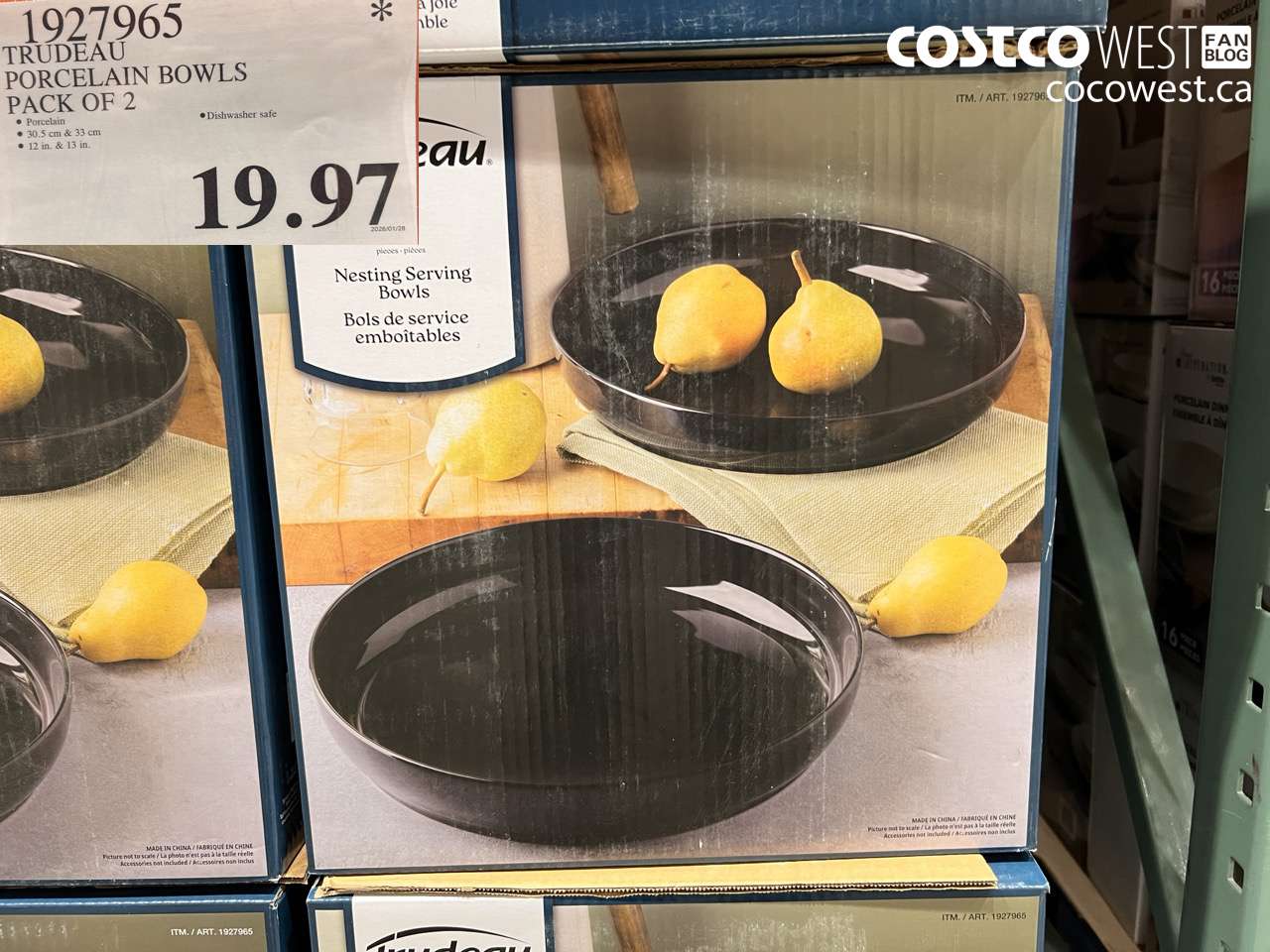 1927965 TRUDEAU PORCELAIN BOWLS PACK OF 2 $19.97