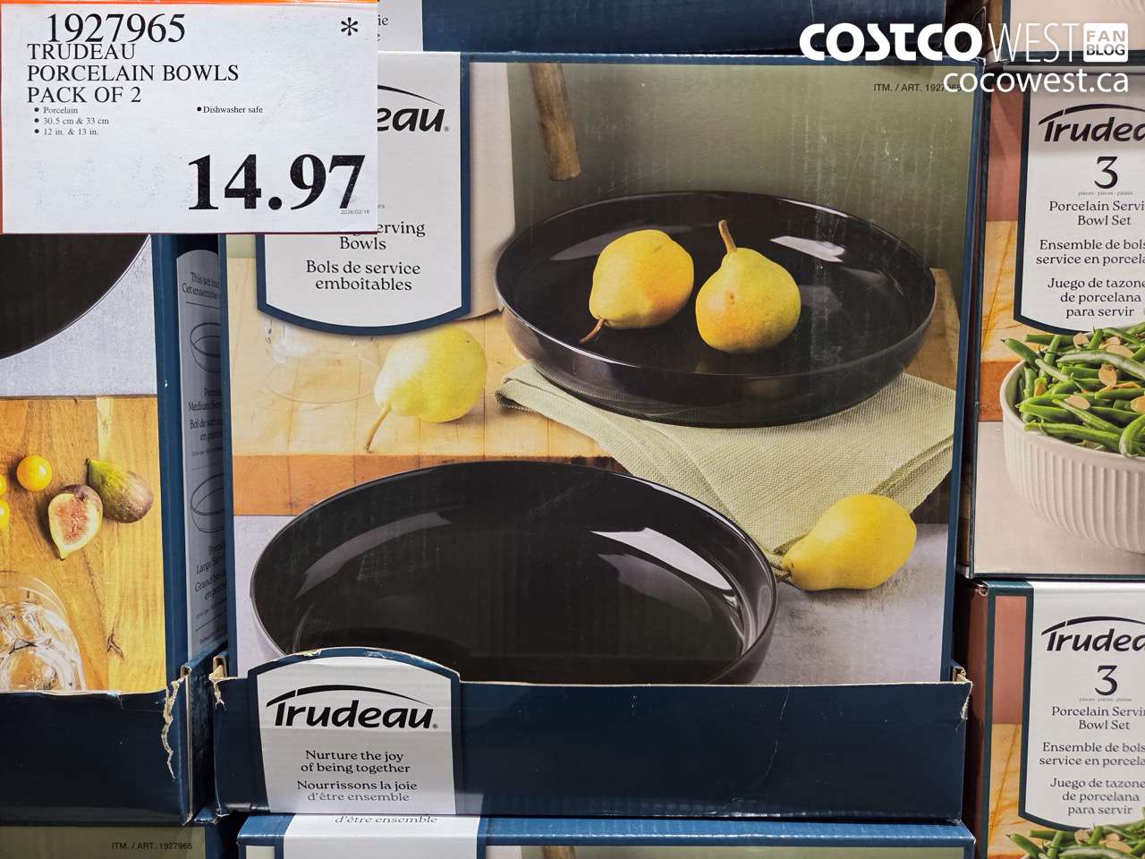 1927965 TRUDEAU PORCELAIN BOWLS PACK OF 2 $14.97