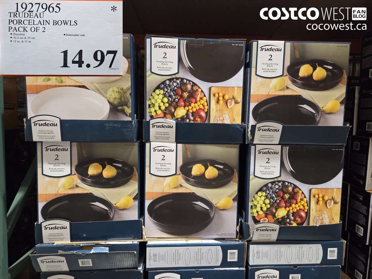 1927965 TRUDEAU PORCELAIN BOWLS PACK OF 2 $14.97