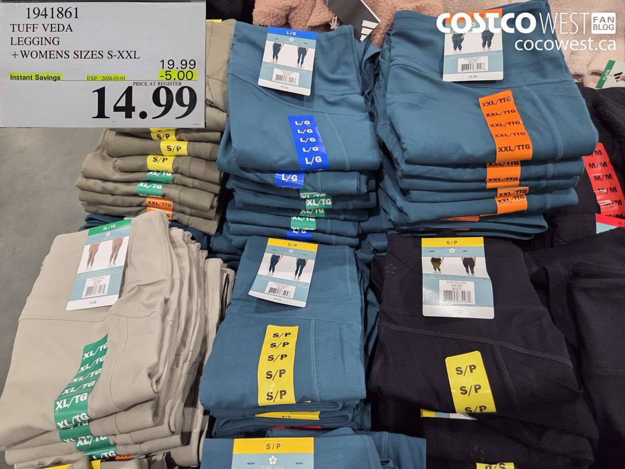 1941861 TUFF VEDA LEGGING + WOMENS SIZES S-XXL ($5.00 INSTANT SAVINGS EXPIRES ON 2026-03-01) $14.99