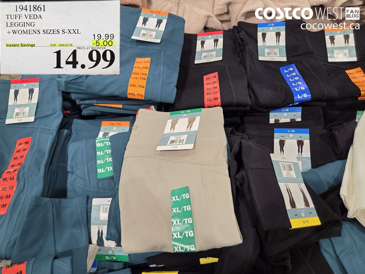 1941861 TUFF VEDA LEGGING + WOMENS SIZES S-XXL ($5.00 INSTANT SAVINGS EXPIRES ON 2026-03-08) $14.99