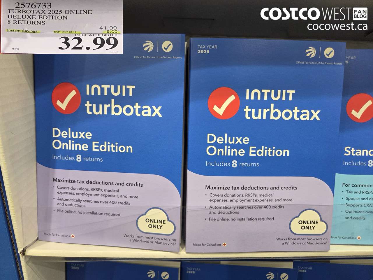 2576733 TURBOTAX 2025 ONLINE DELUXE EDITION 8 RETURNS ($9.00 INSTANT SAVINGS EXPIRES ON 2026-03-15) $32.99
