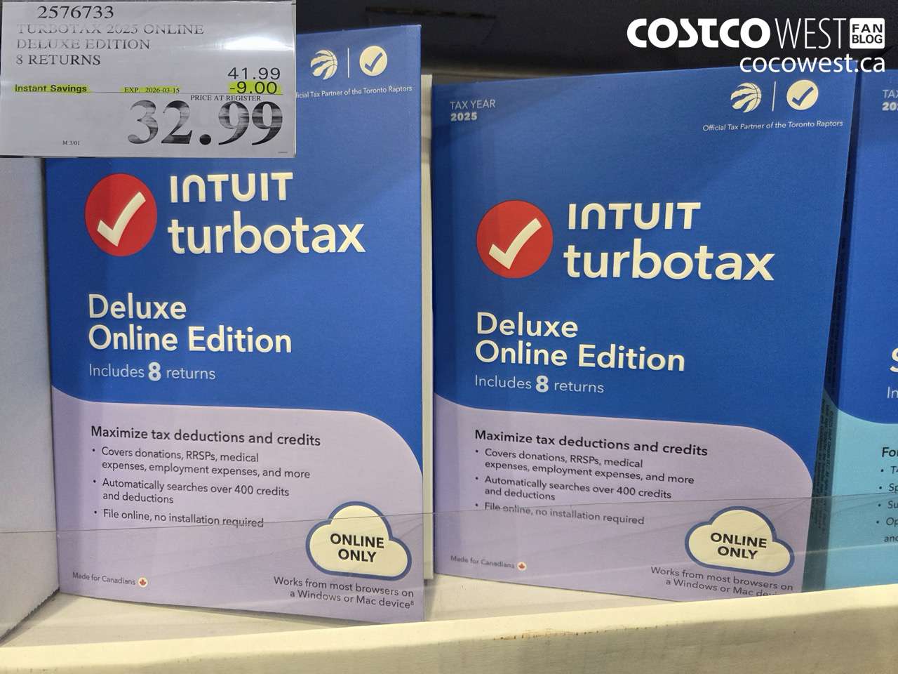 2576733 TURBOTAX 2025 ONLINE DELUXE EDITION 8 RETURNS ($9.00 INSTANT SAVINGS EXPIRES ON 2026-03-15) $32.99