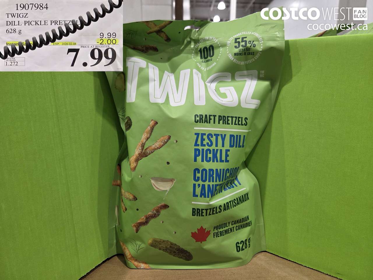 1907984 TWIGZ DILL PICKLE PRETZEL 628 g ($2.00 INSTANT SAVINGS EXPIRES ON 2026-02-08) $7.99