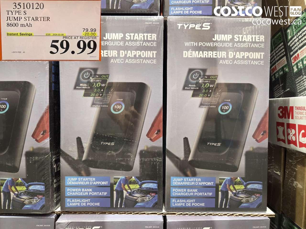3510120 TYPE S JUMP STARTER 8600 MAH ($20.00 INSTANT SAVINGS EXPIRES ON 2026-03-08) $59.99