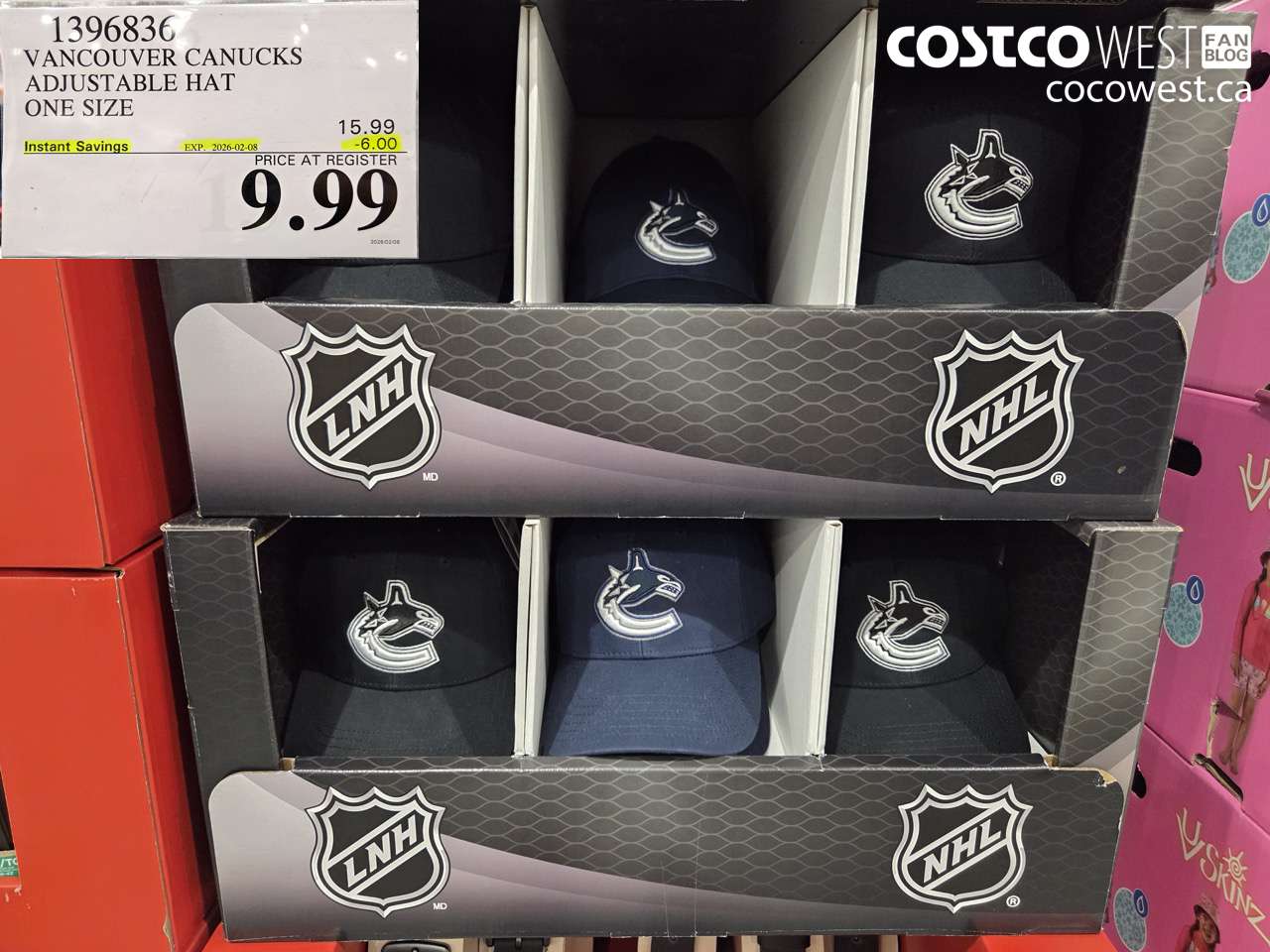 1396836 VANCOUVER CANUCKS ADJUSTABLE HAT ONE SIZE ($6.00 INSTANT SAVINGS EXPIRES ON 2026-02-08) $9.99