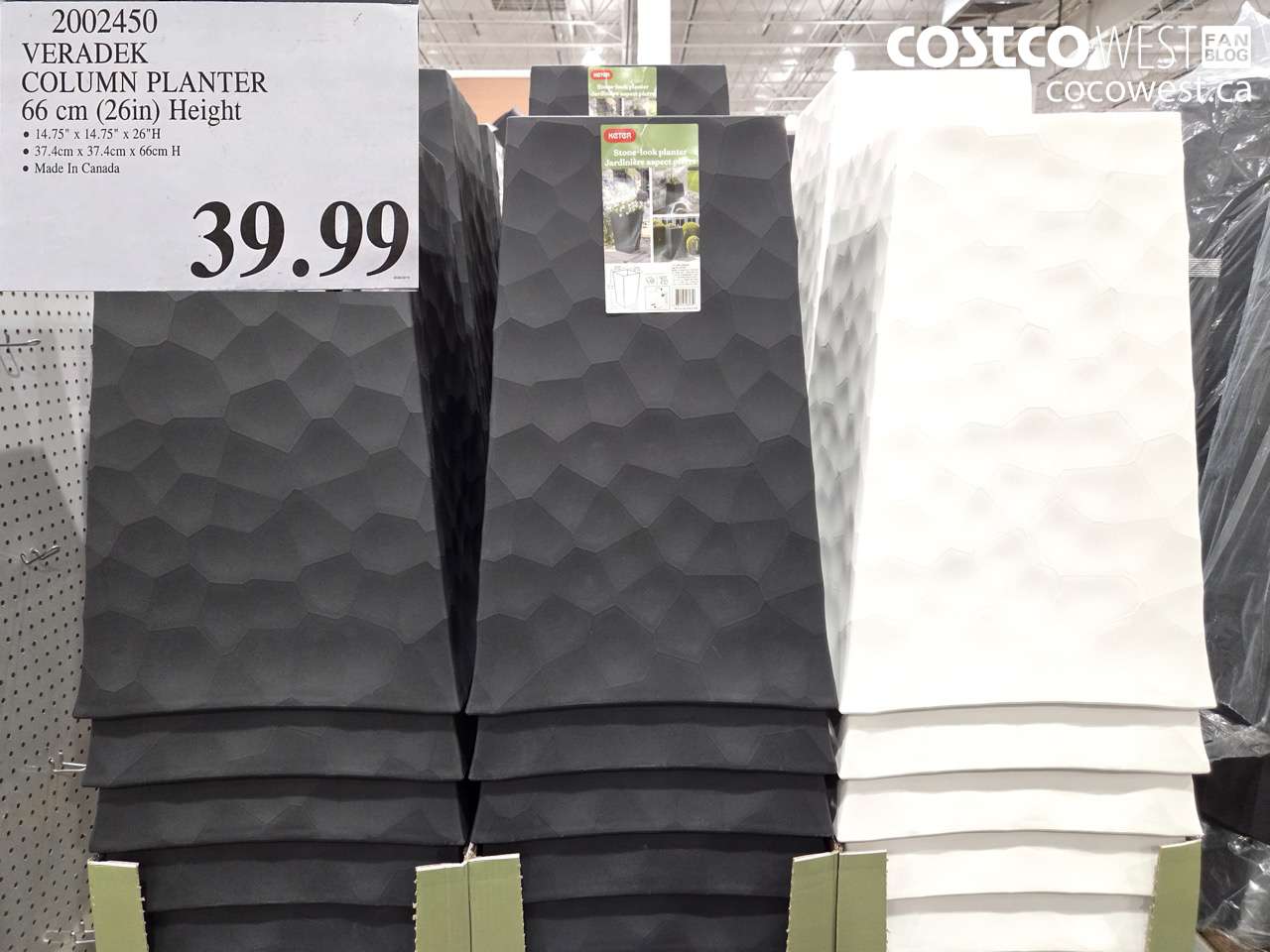 2002450 VERADEK COLUMN PLANTER 66 CM (26IN) HEIGHT $39.99