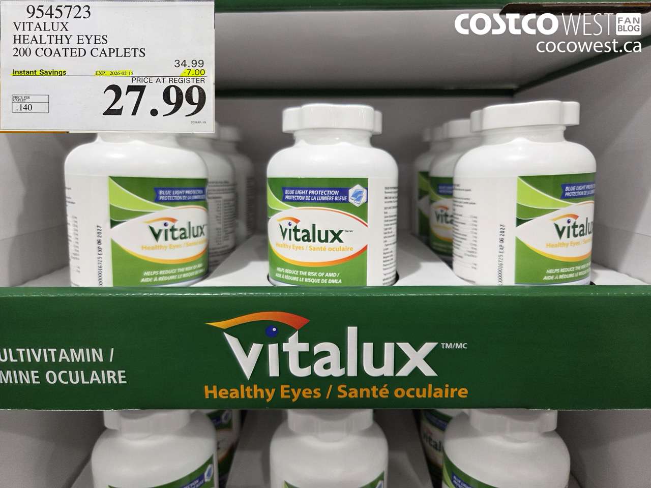 9545723 VITALUX HEALTHY EYES 200 CAPLETS ($7.00 INSTANT SAVINGS EXPIRES ON 2026-02-15) $27.99