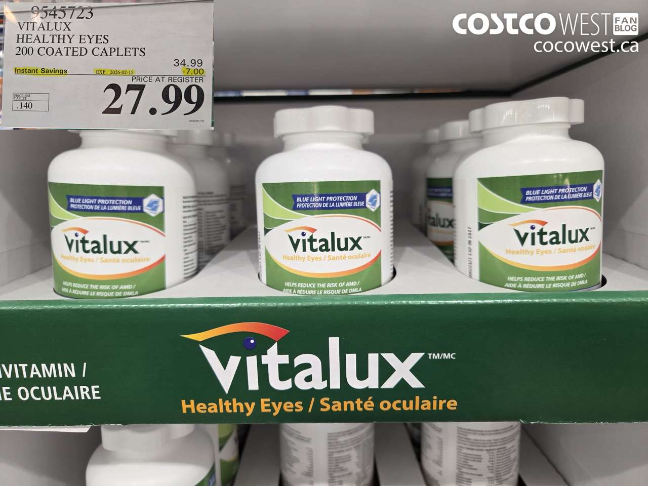 95457523 VITALUX HEALTHY EYES 200 COATED CAPLETS ($7.00 INSTANT SAVINGS EXPIRES ON 2026-02-15) $27.99