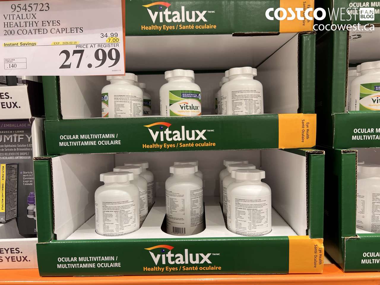 9545723 VITALUX HEALTHY EYES 200 COATED CAPLETS ($7.00 INSTANT SAVINGS EXPIRES ON 2026-02-15) $27.99