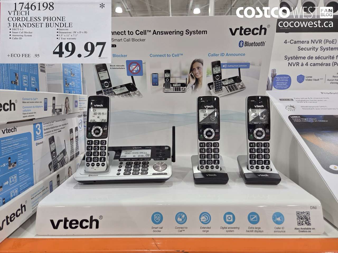 1746198 VTECH CORDLESS PHONE 3 HANDSET BUNDLE $49.97