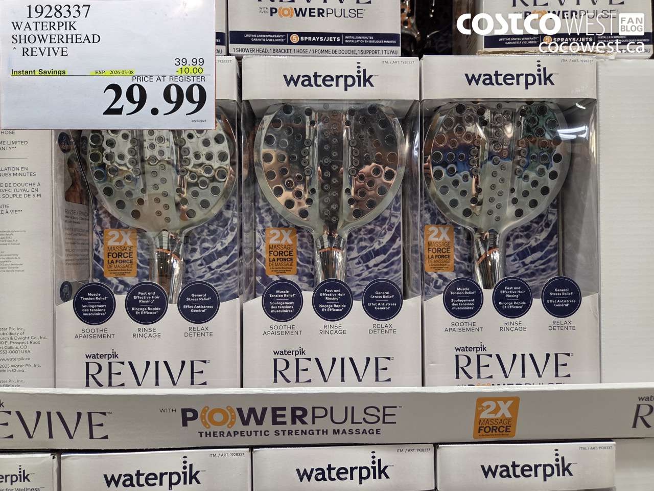 1928337 WATERPIK SHOWERHEAD REVIVE ($10.00 INSTANT SAVINGS EXPIRES ON 2026-03-08) $29.99