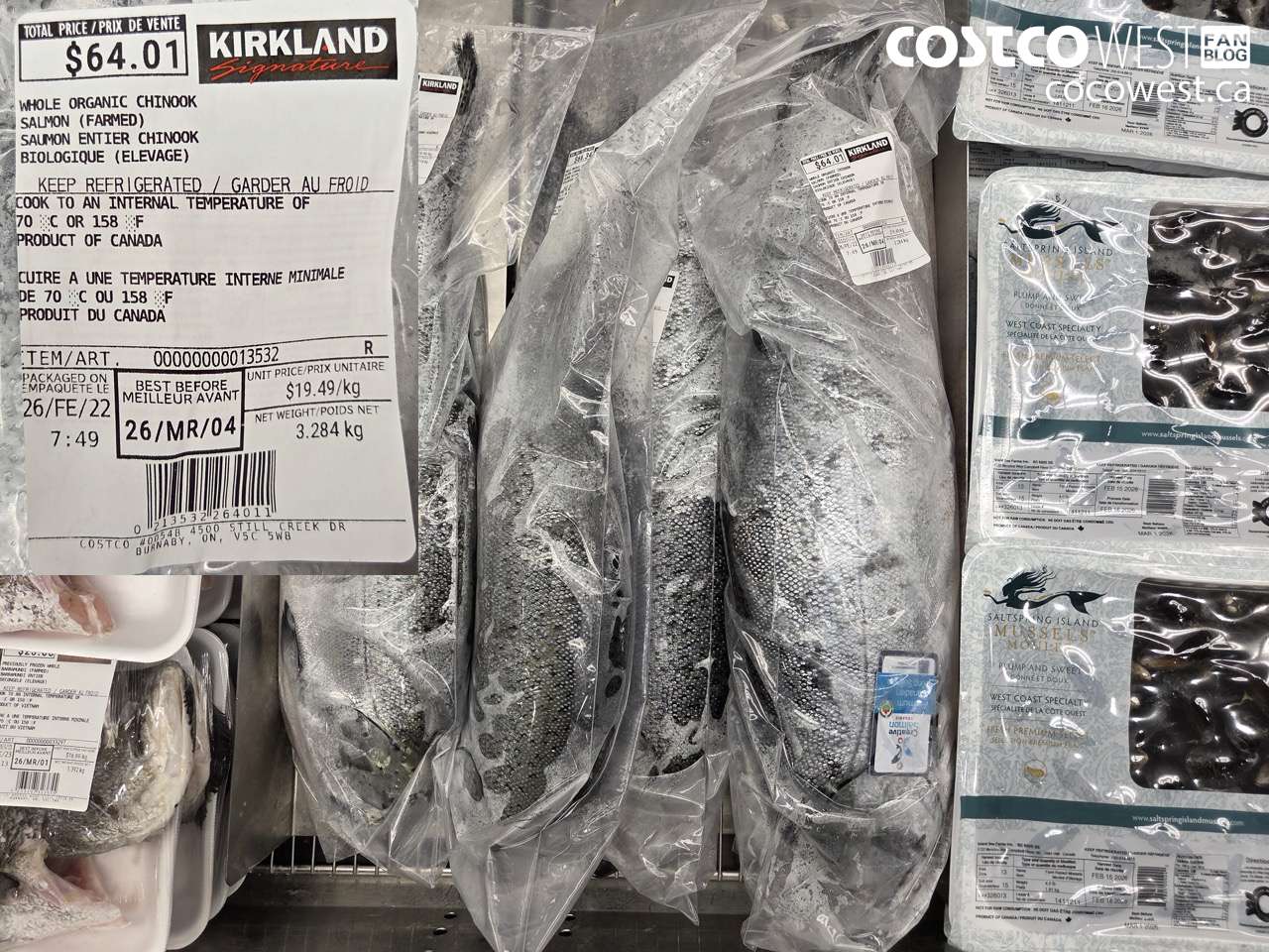 13532 WHOLE ORGANIC CHINOOK SALMON (FARMED) $19.49