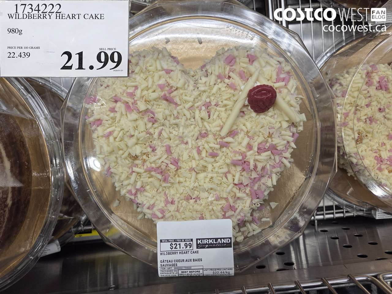 17342222 WILDBERRY HEART CAKE 980G $21.99