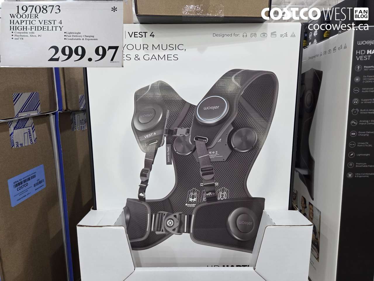 1970873 WOOJER HAPTIC VEST 4 HIGH-FIDELITY $299.97