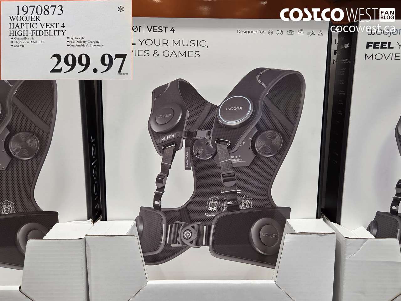 1970873 WOOJER HAPTIC VEST 4 HIGH-FIDELITY $299.97