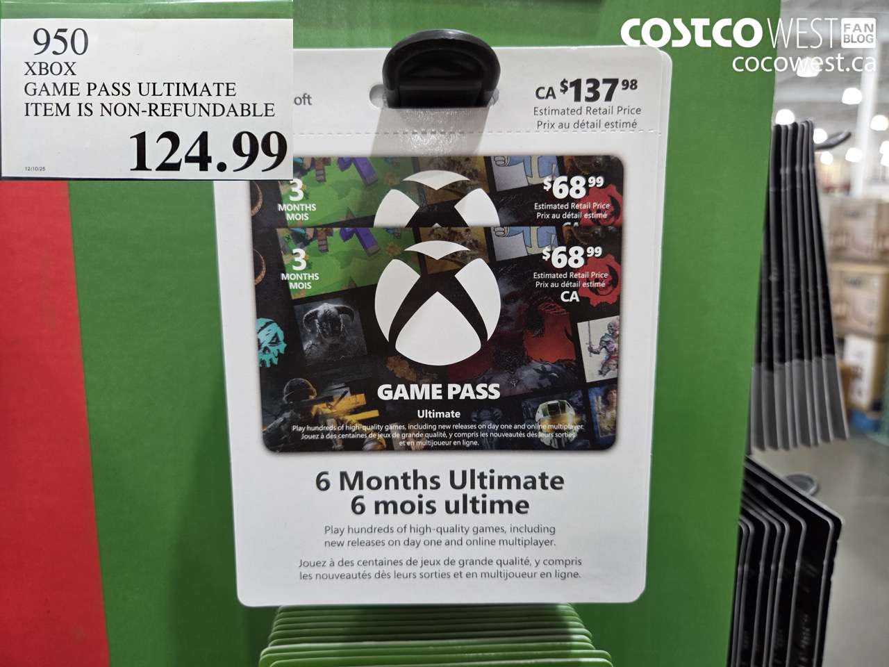 950 XBOX GAME PASS ULTIMATE ITEM IS NON-REFUNDABLE $124.99