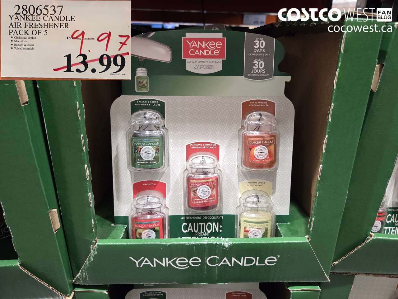 2806537 YANKEE CANDLE AIR FRESHENER PACK OF 5 $9.97