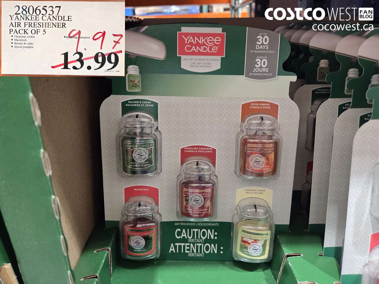 2806537 YANKEE CANDLE AIR FRESHENER PACK OF 5 $9.97