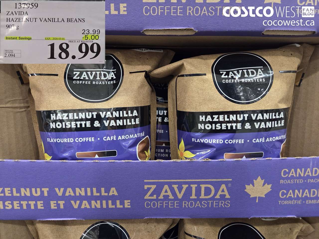 137959 ZAVIDA HAZELNUT VANILLA BEANS 907 G ($5.00 INSTANT SAVINGS EXPIRES ON 2026-03-01) $18.99