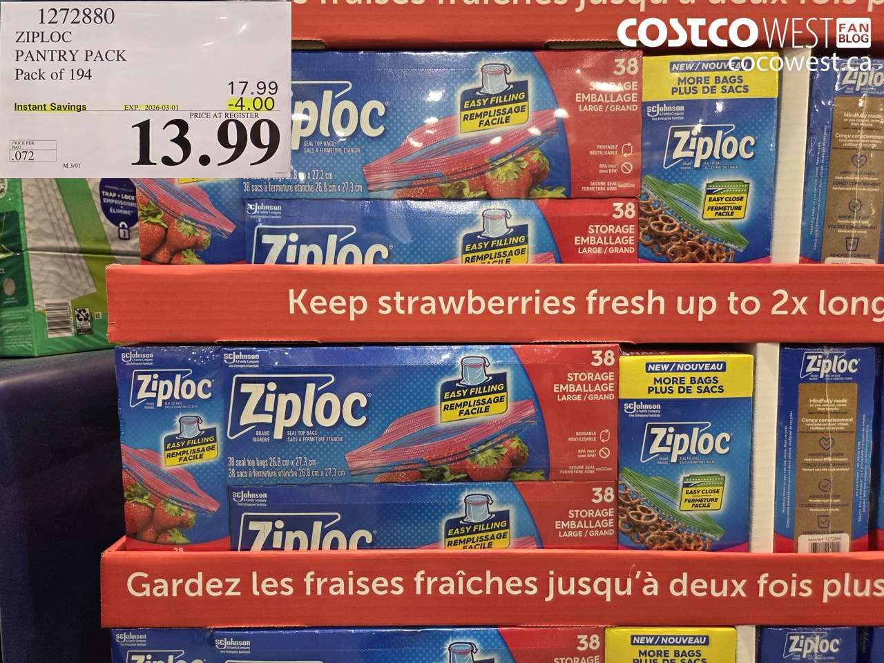 1272880 ZIPLOC PANTRY PACK PACK OF 194 ($4.00 INSTANT SAVINGS EXPIRES ON 2026-03-01) $13.99