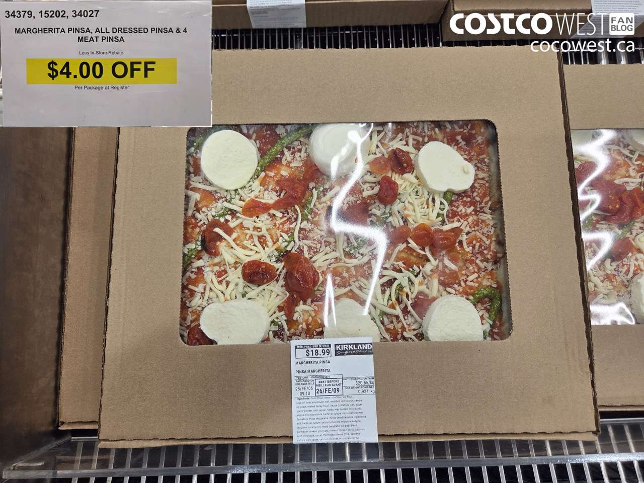 34379 (also 15202, 34027) MARGHERITA PINSA, ALL DRESSED PINSA & 4 MEAT PINSA ($4.00 INSTANT SAVINGS)