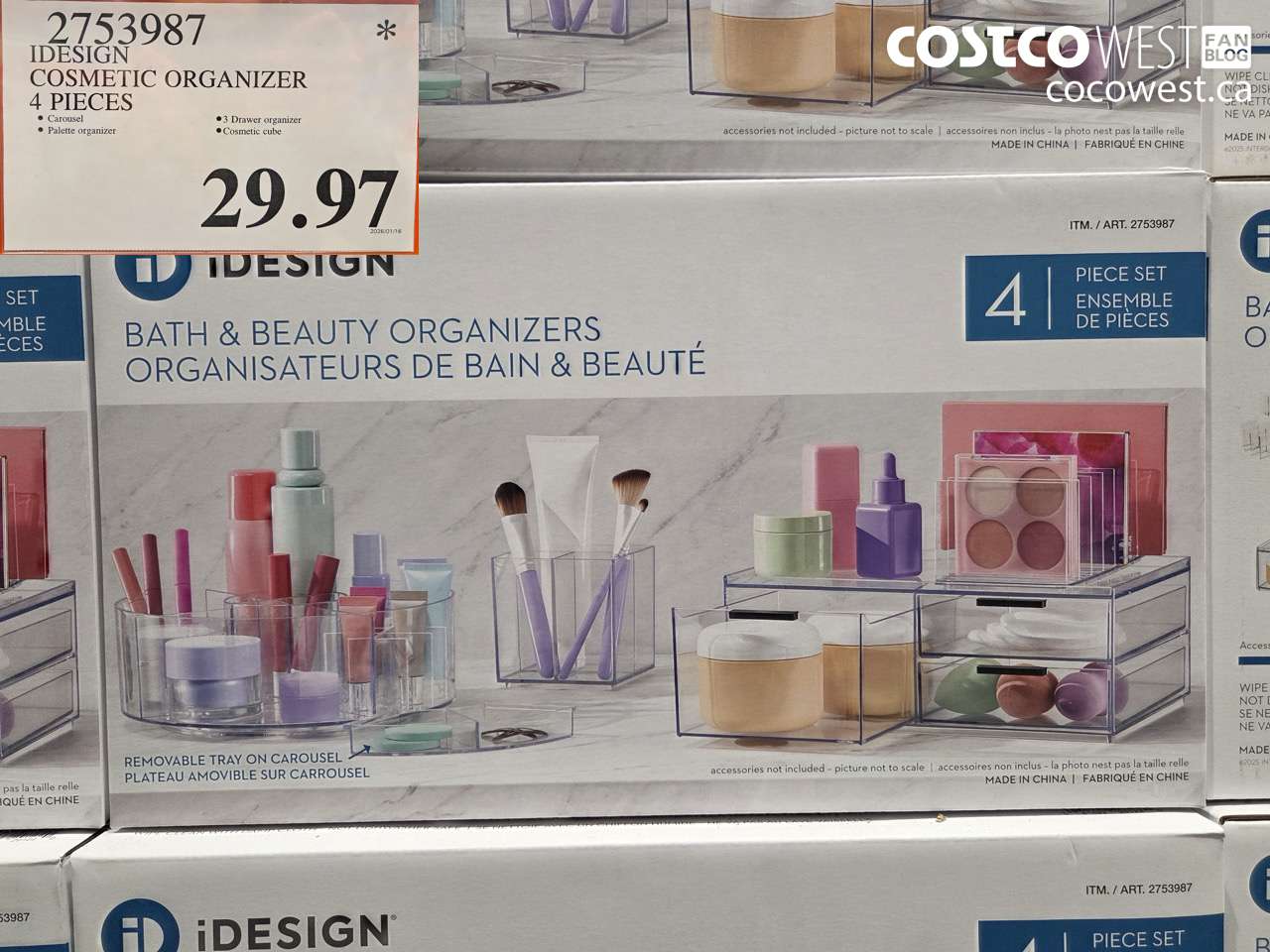 2753987 iDESIGN COSMETIC ORGANIZER 4 PIECES $29.97