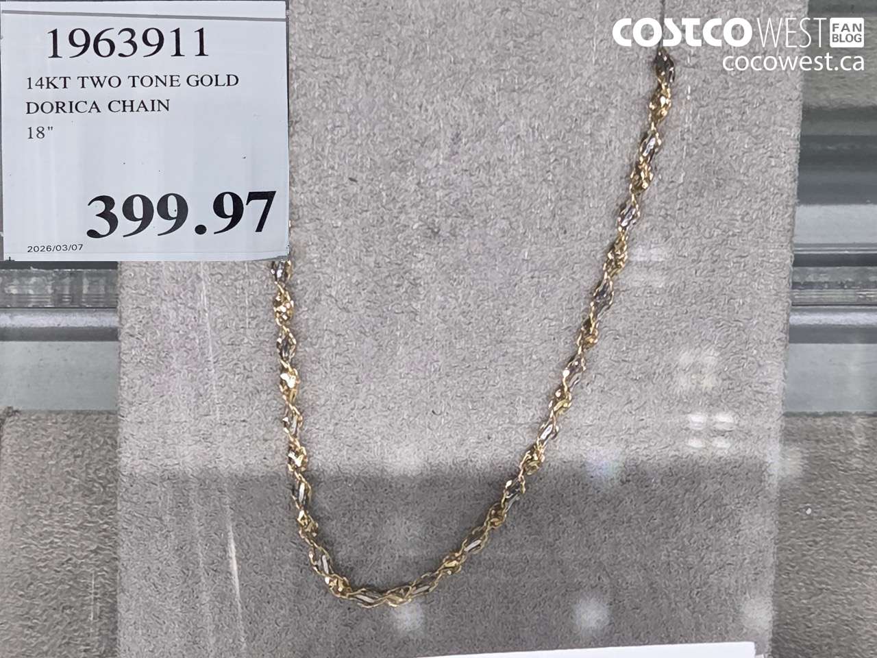 1963911 14KT TWO TONE GOLD DORICA CHAIN 18