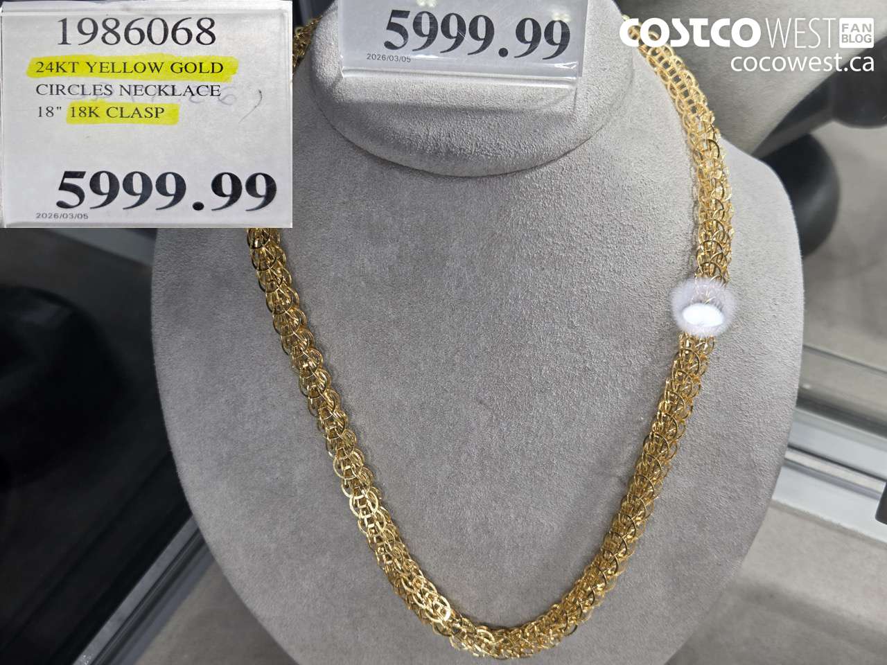 1986068 24KT YELLOW GOLD CIRCLES NECKLACE 18