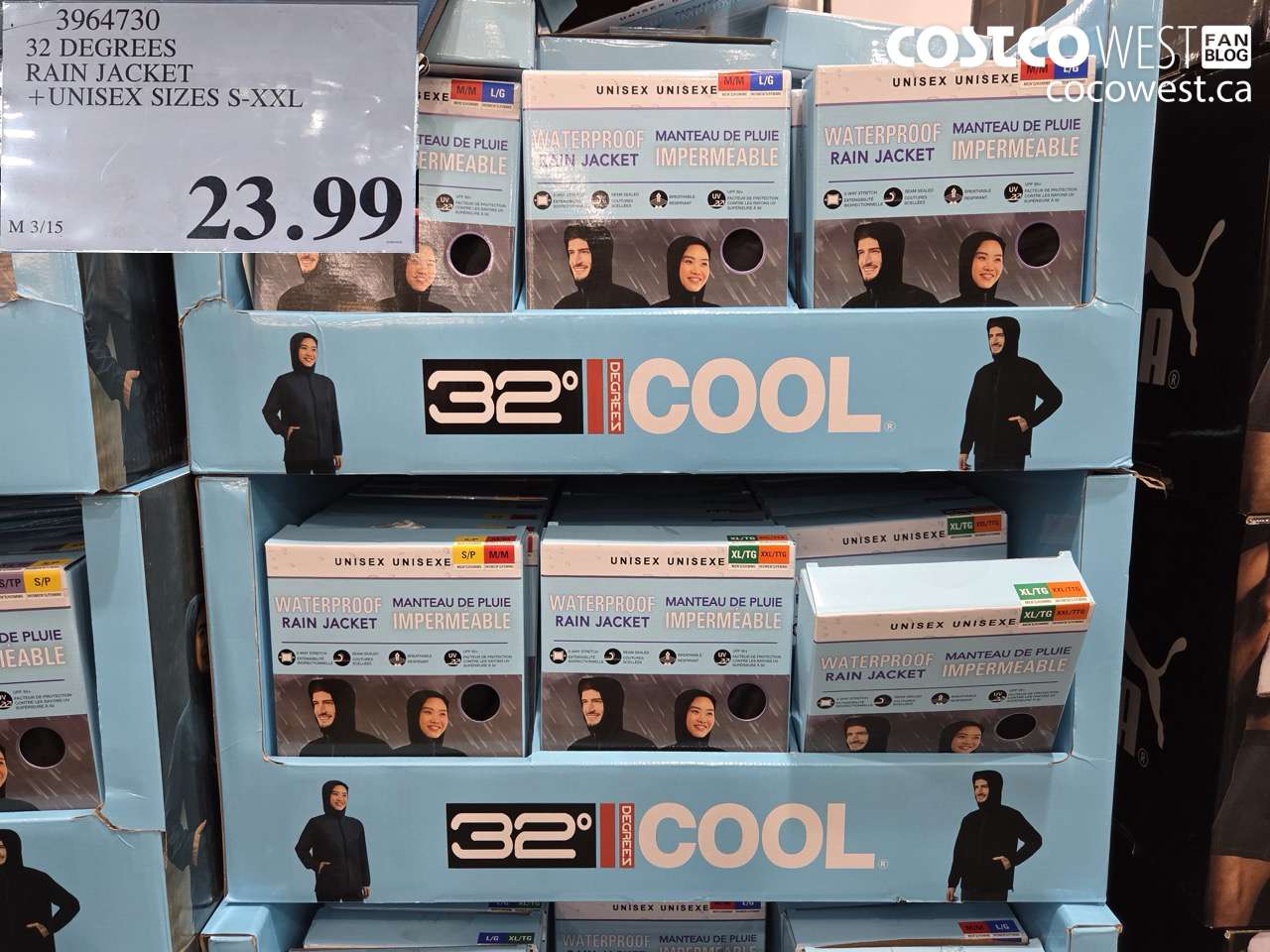 3964730 32 DEGREES RAIN JACKET + UNISEX SIZES S-XXL $23.99