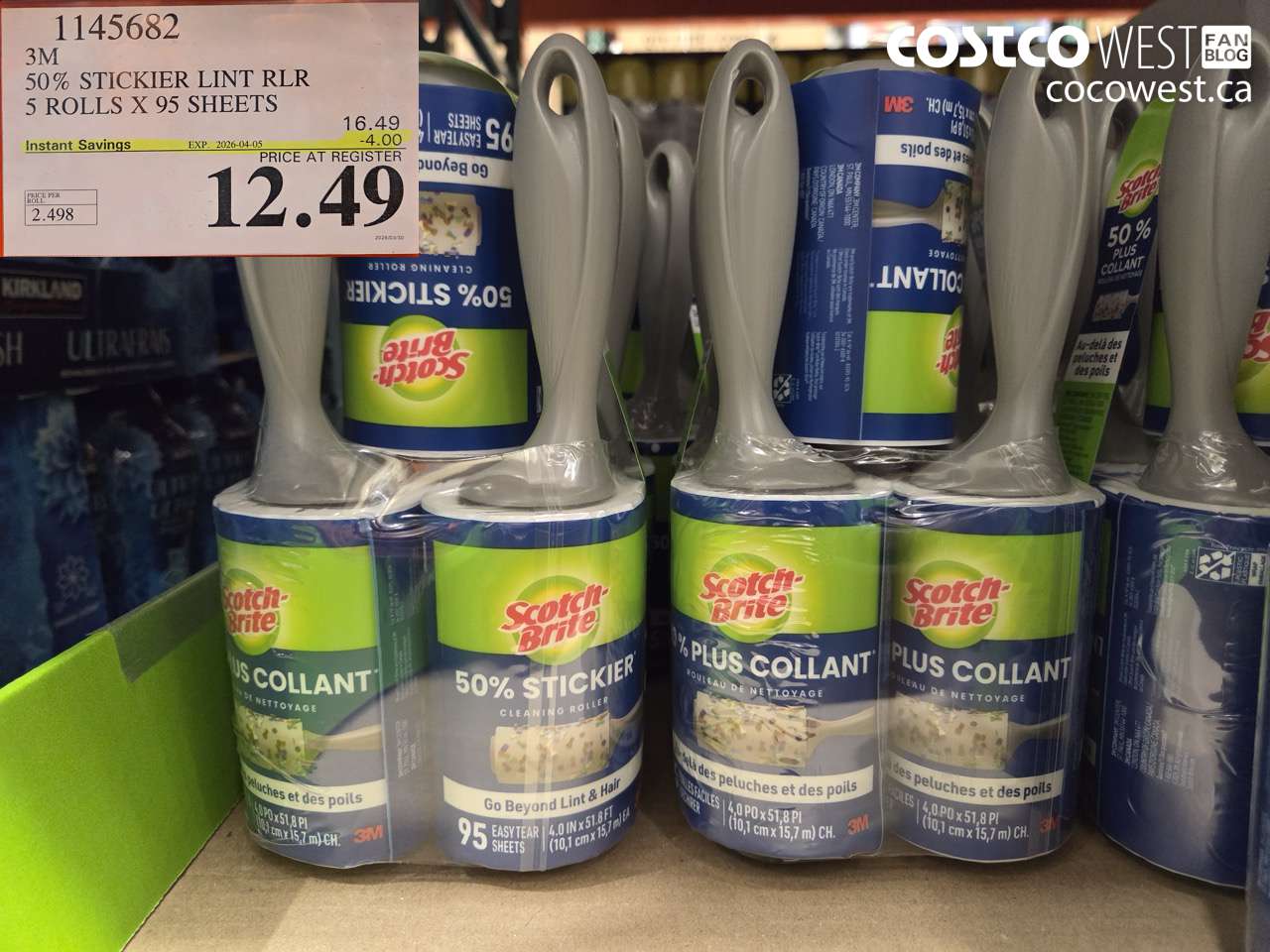 1145682 3M 50% STICKER LINT RLR 5 ROLLS X 95 SHEETS ($4.00 INSTANT SAVINGS EXPIRES ON 2026-04-05) $12.49