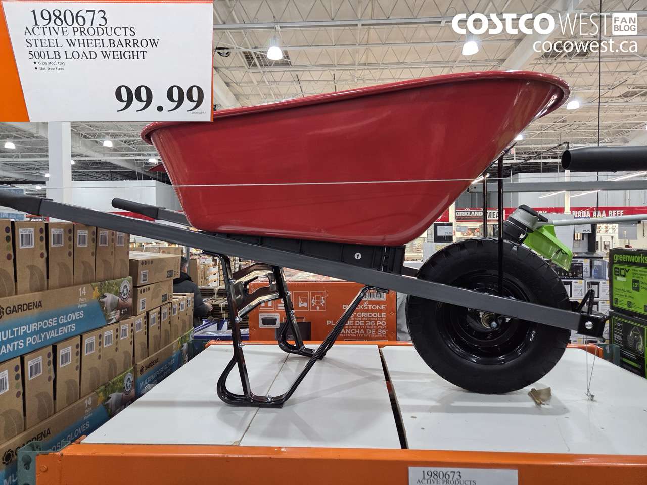 1980673 ACTIVE PRODUCTS STEEL WHEELBARROW 500LB LOAD WEIGHT $99.99