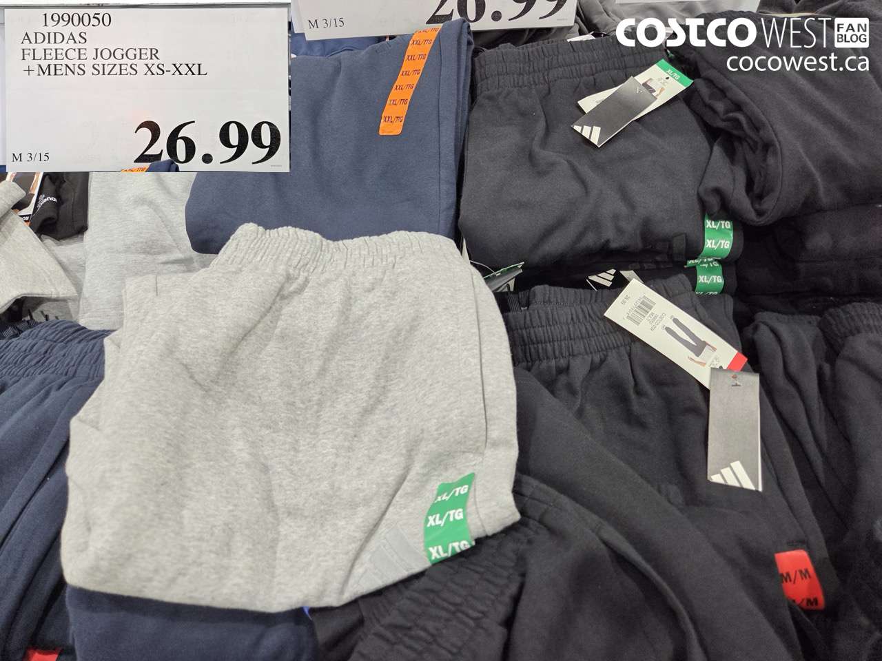 1990050 ADIDAS FLEECE JOGGER + MENS SIZES XS-XXL $26.99