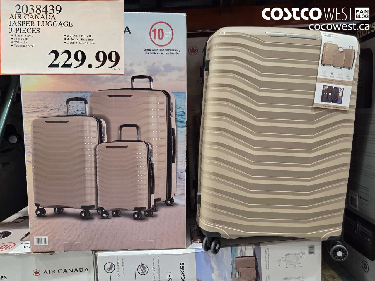 2038439 AIR CANADA JASPER LUGGAGE 3-PIECES $229.99