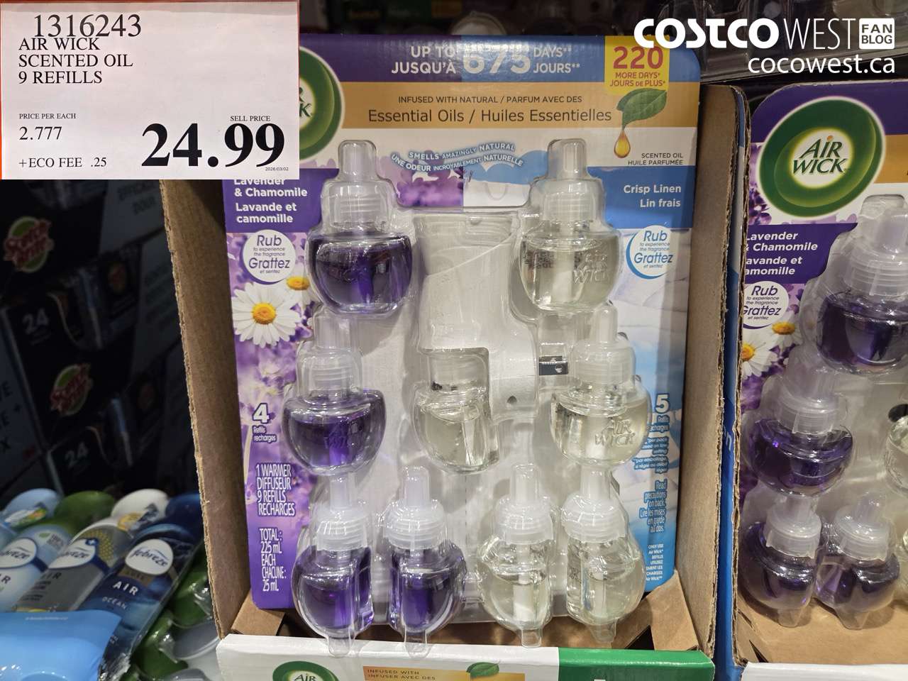 1316243 AIR WICK SCENTED OIL 9 REFILLS $24.99