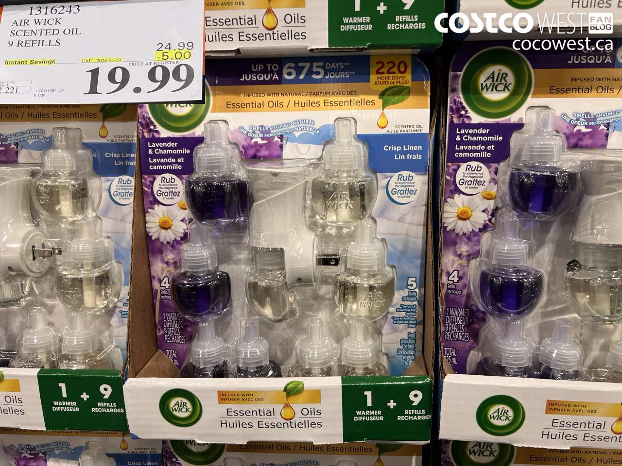 1316243 AIR WICK SCENTED OIL 9 REFILLS ($5.00 INSTANT SAVINGS EXPIRES ON 2026-03-29) $19.99