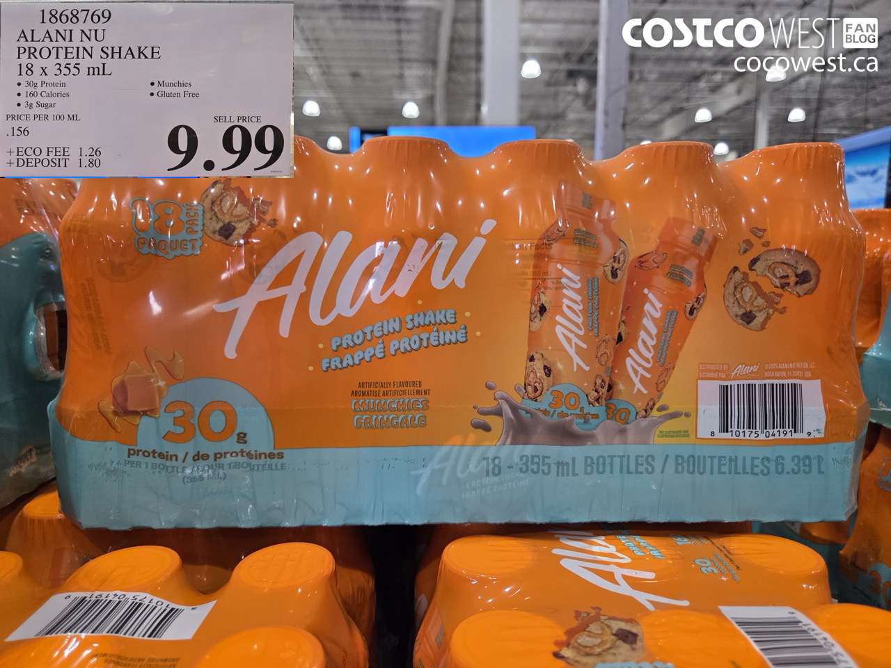 1868769 ALANI NU PROTEIN SHAKE 18 X 355 ML $9.99