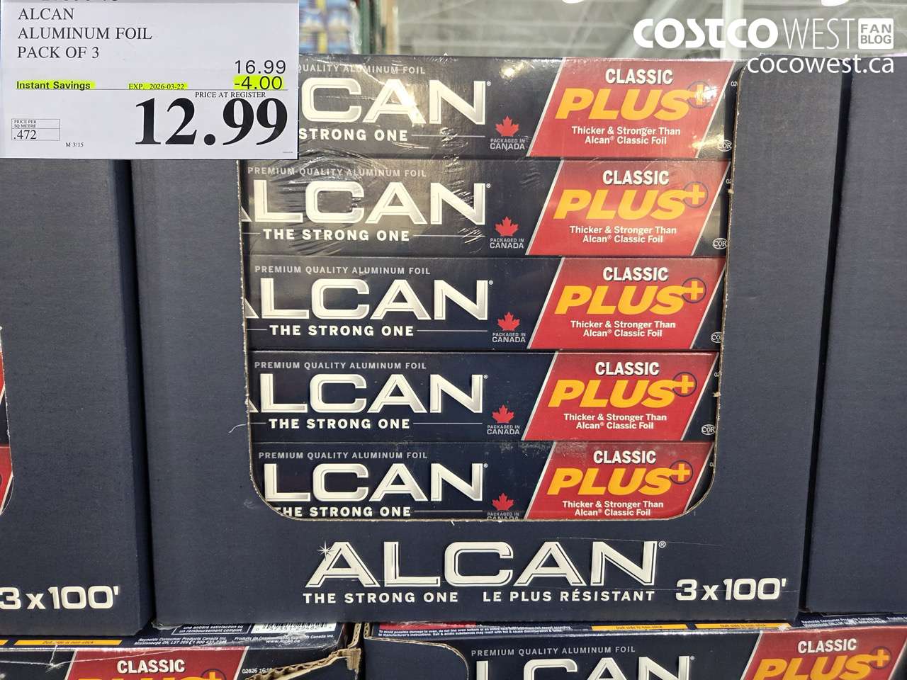 50147 ALCAN ALUMINUM FOIL PACK OF 3 ($4.00 INSTANT SAVINGS EXPIRES ON 2026-03-22) $12.99