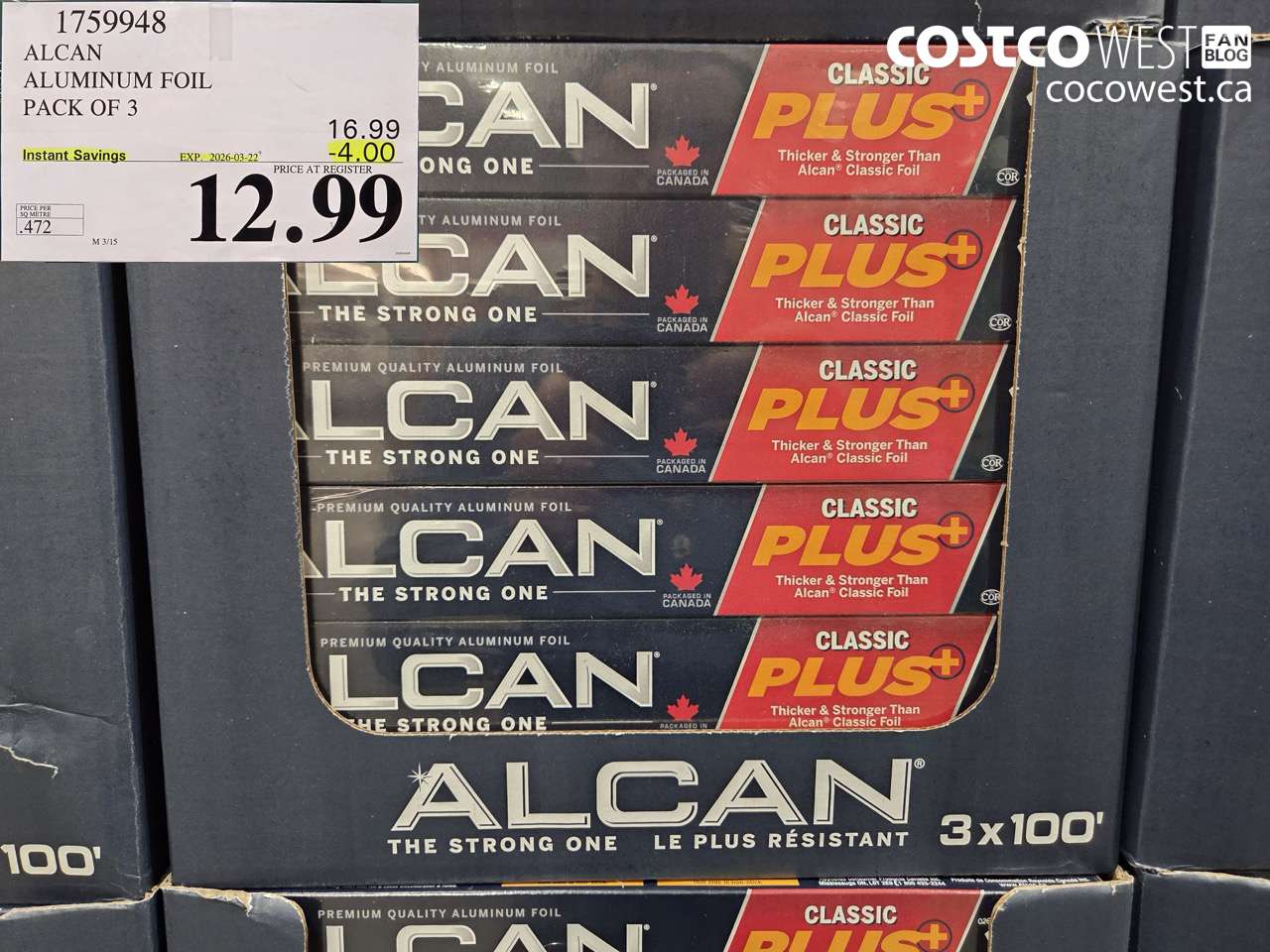 1759948 ALCAN ALUMINUM FOIL PACK OF 3 ($4.00 INSTANT SAVINGS EXPIRES ON 2026-03-22) $12.99