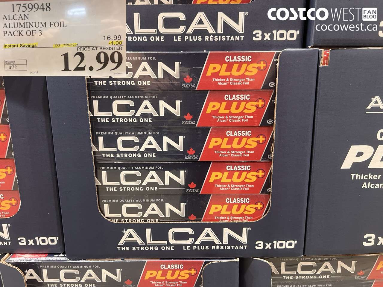 1759948 ALCAN ALUMINUM FOIL PACK OF 3 ($4.00 INSTANT SAVINGS EXPIRES ON 2026-03-22) $12.99