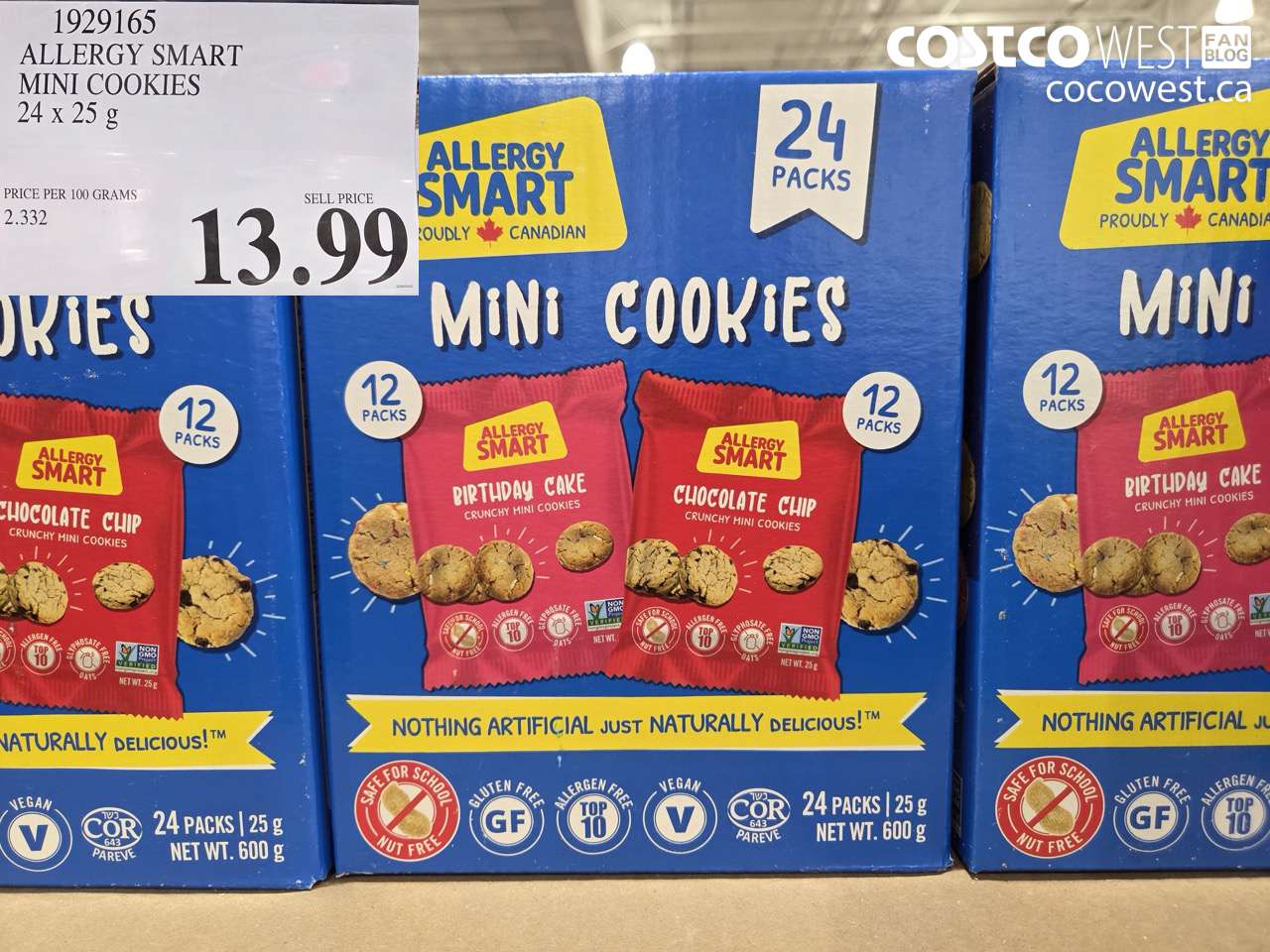1929165 ALLERGY SMART MINI COOKIES 24 X 25 G $13.99