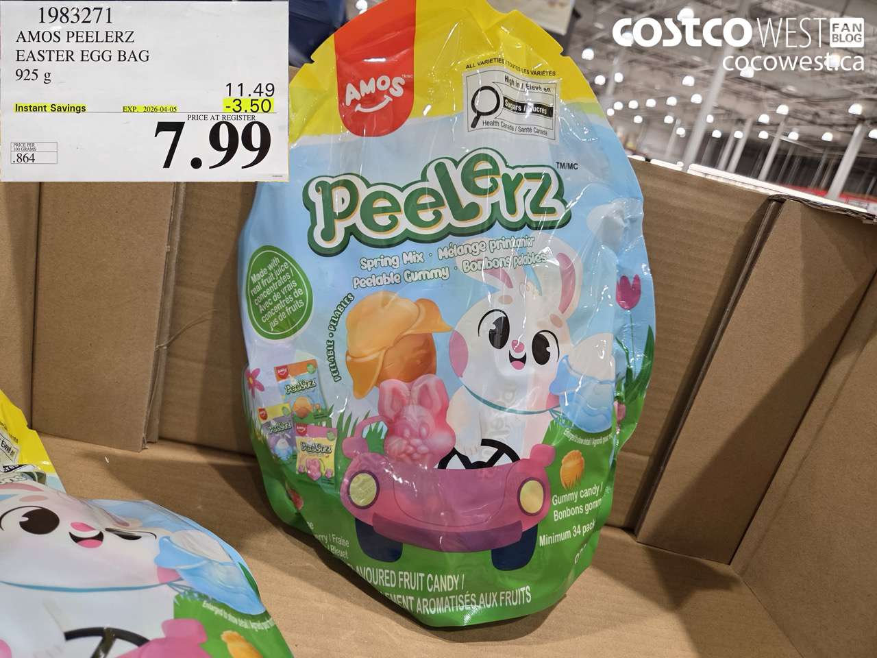 1983271 AMOS PEELERZ EASTER EGG BAG 925 G ($3.50 INSTANT SAVINGS EXPIRES ON 2026-04-05) $7.99