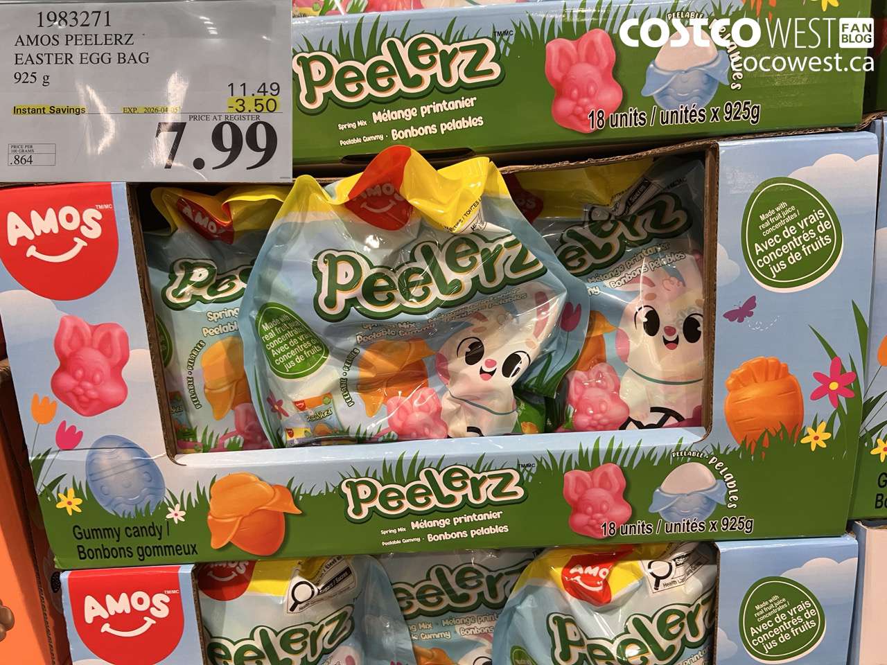 1983271 AMOS PEELERZ EASTER EGG BAG 925 G ($3.50 INSTANT SAVINGS EXPIRES ON 2026-04-05) $7.99