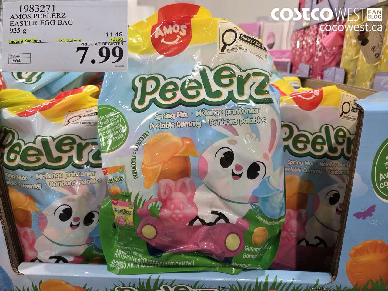 1983271 AMOS PEELERZ EASTER EGG BAG 925 G ($3.50 INSTANT SAVINGS EXPIRES ON 2026-04-05) $7.99