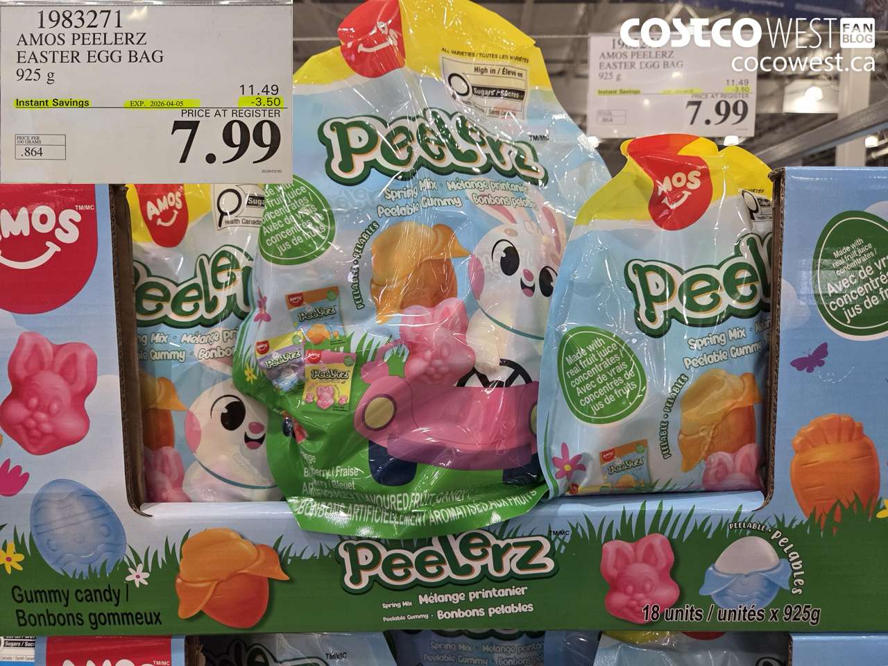 1983271 AMOS PEELERZ EASTER EGG BAG 925 G ($3.50 INSTANT SAVINGS EXPIRES ON 2026-04-05) $7.99